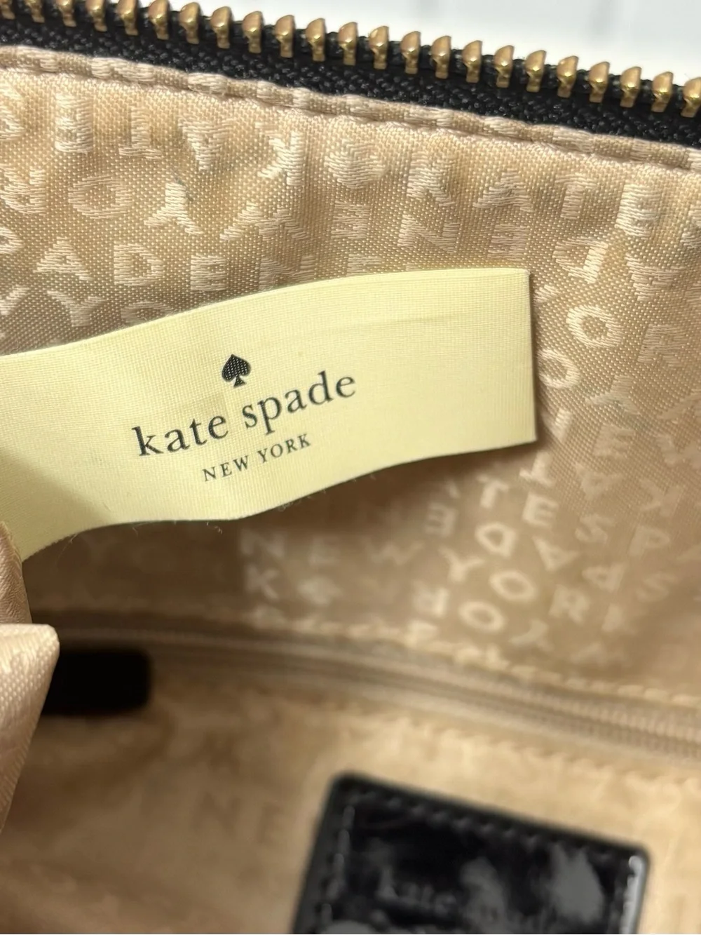 Kate Spade Patent Leather Black Polka Dot Large Tote‎